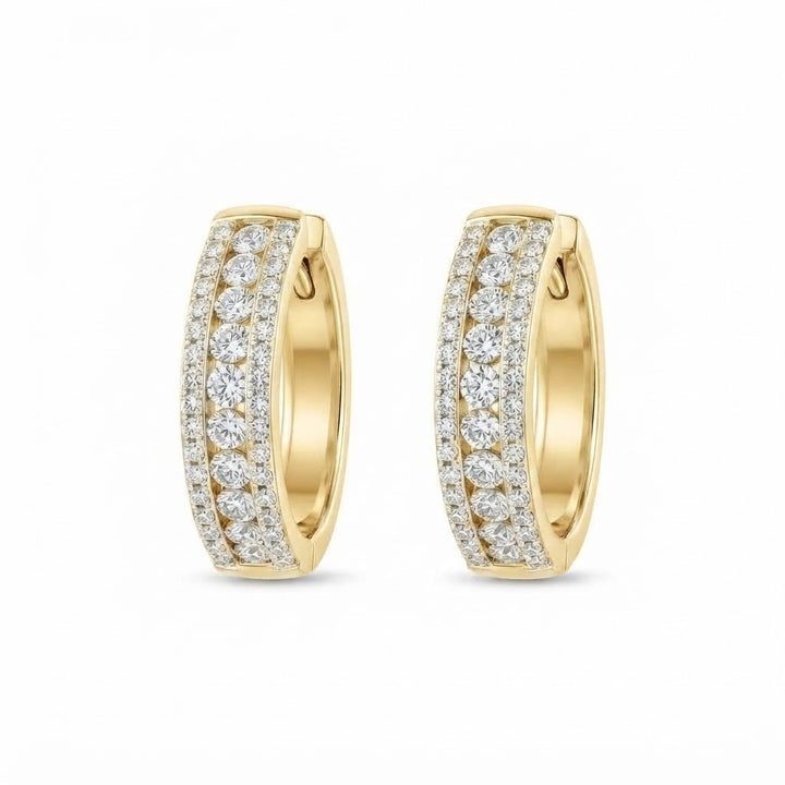 Iced Out Moissanite Circle Hip Hop Style Earring