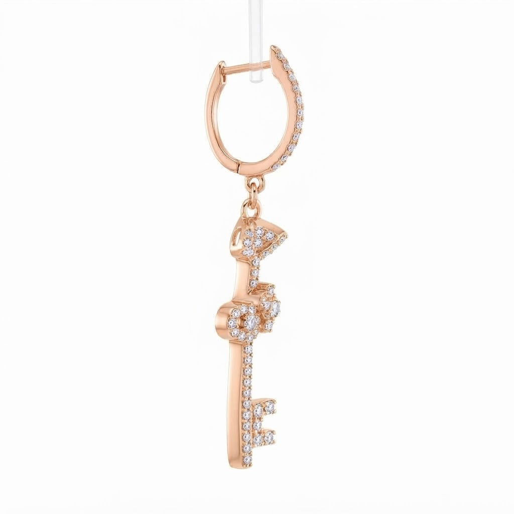Knife Shape Fully Iced Out Moissanite Hip Hop Style Earring