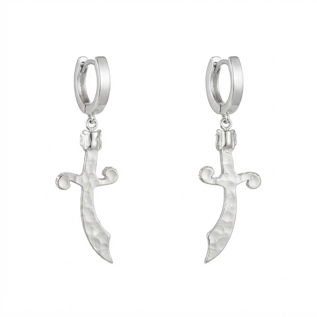 Knife Shape Fully Iced Out Moissanite Hip Hop Style Earring