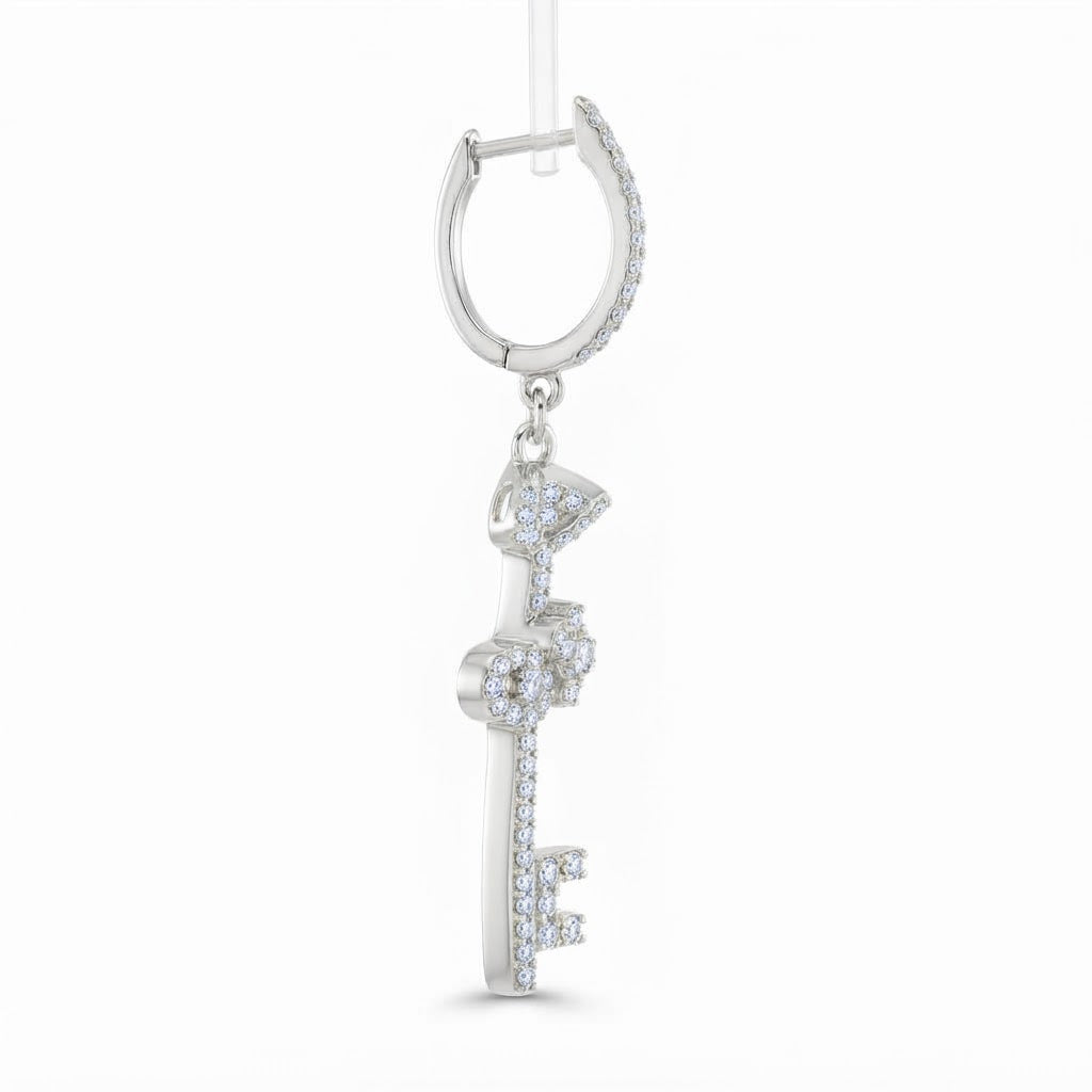 Knife Shape Fully Iced Out Moissanite Hip Hop Style Earring