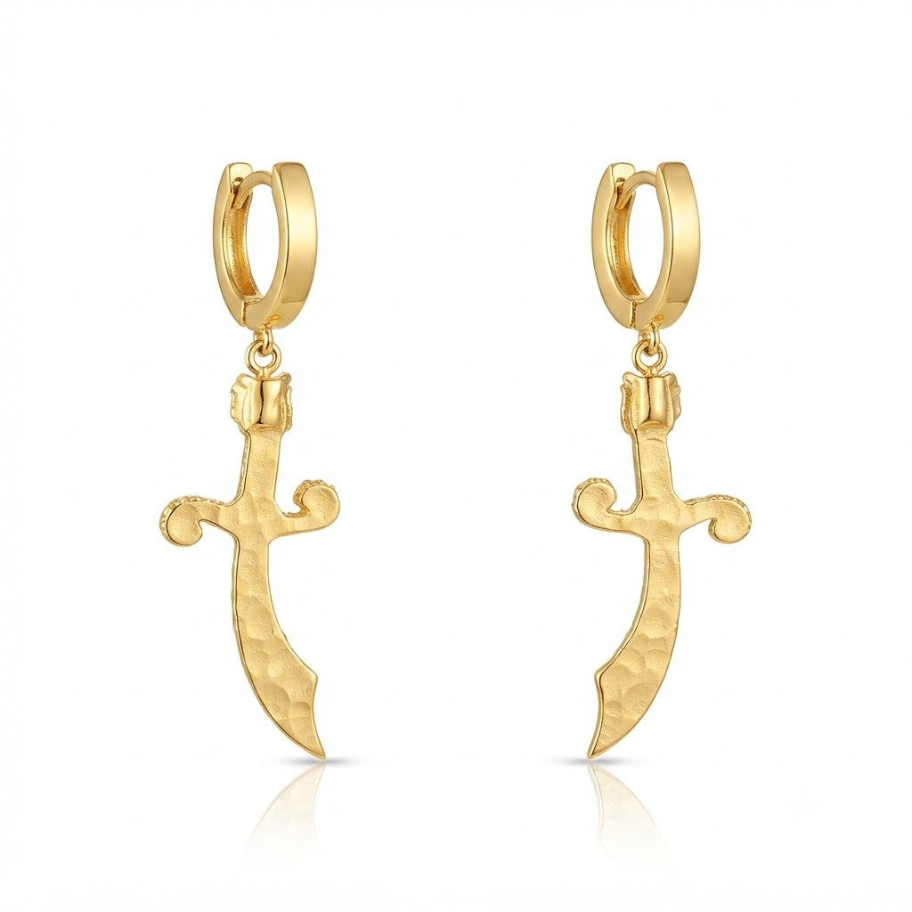 Knife Shape Fully Iced Out Moissanite Hip Hop Style Earring