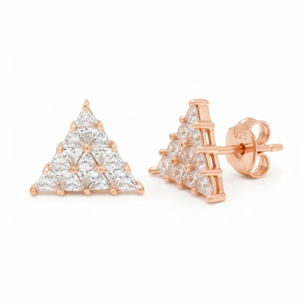 Triangle Shape Moissanite Diamond Trinus Stud Earrings
