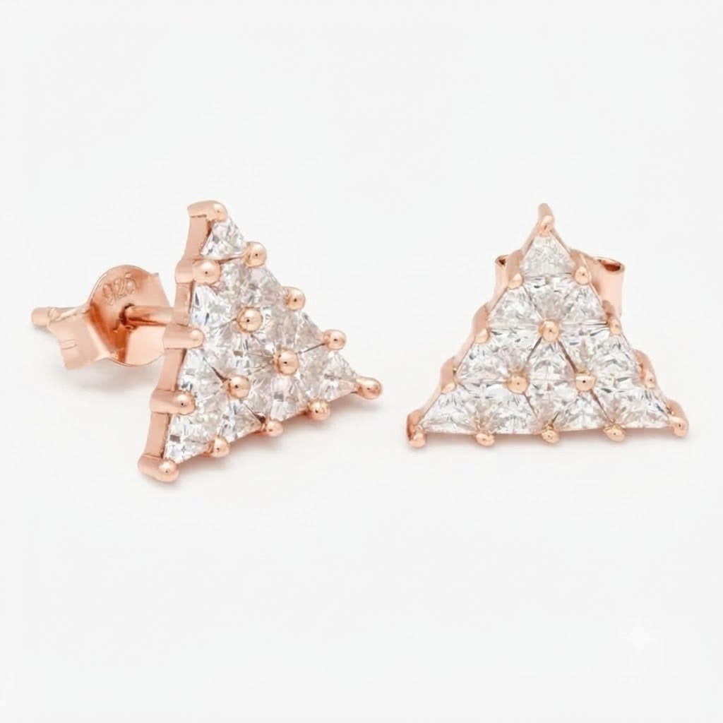 Triangle Shape Moissanite Diamond Trinus Stud Earrings