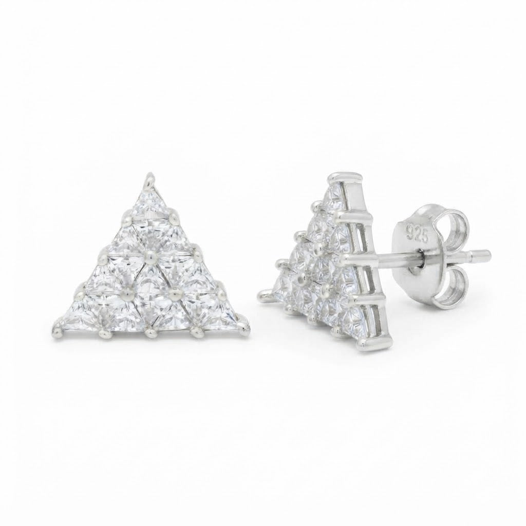 Triangle Shape Moissanite Diamond Trinus Stud Earrings