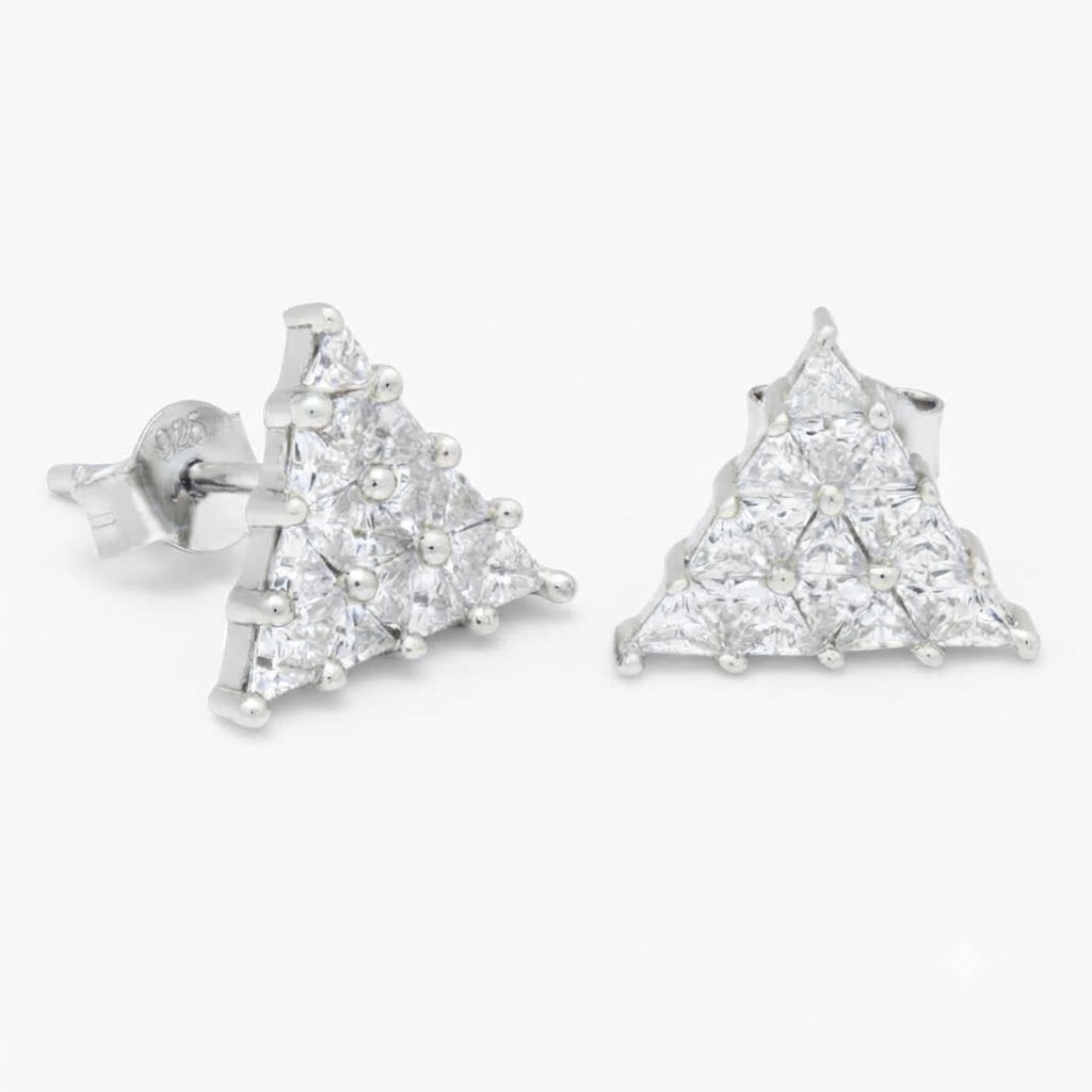 Triangle Shape Moissanite Diamond Trinus Stud Earrings