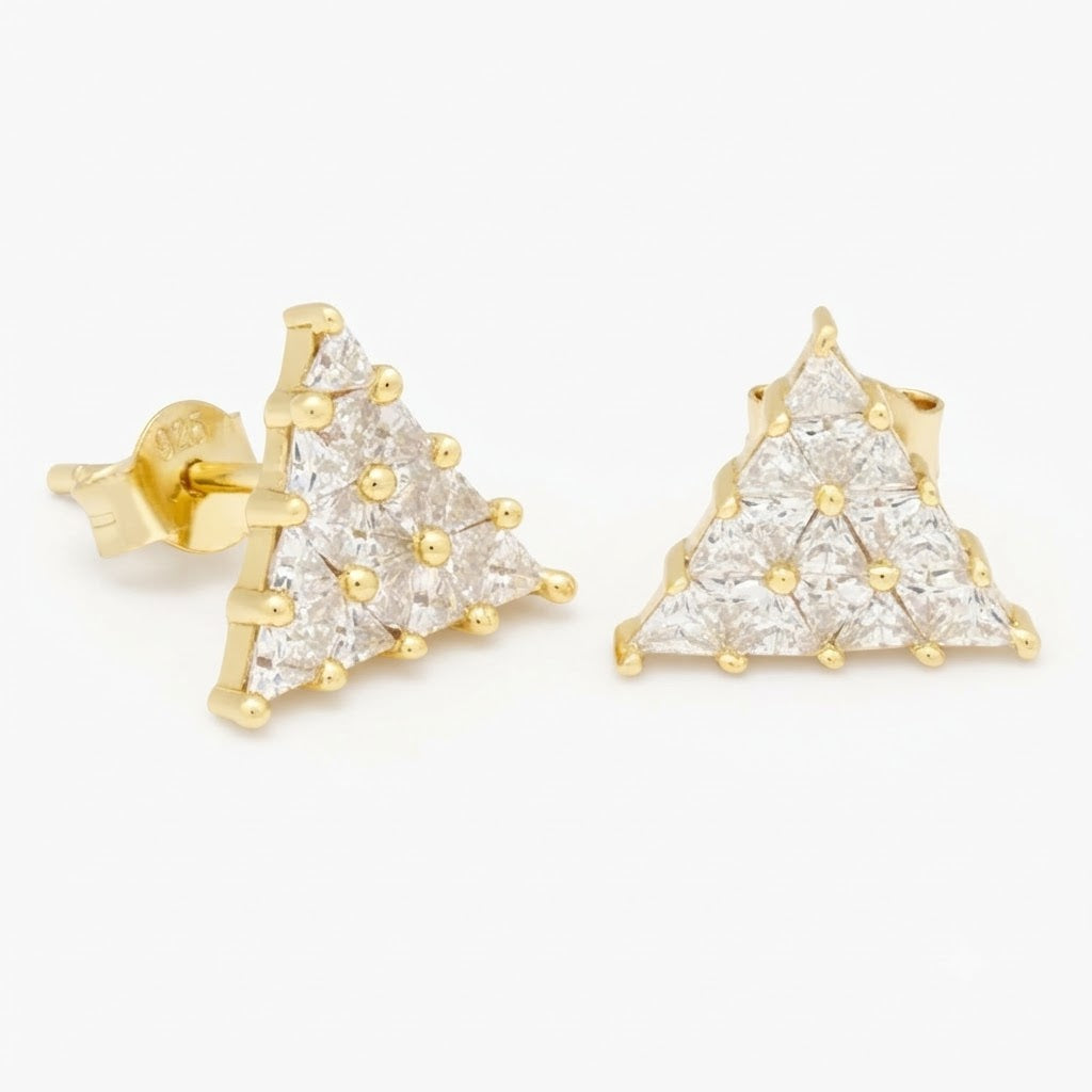 Triangle Shape Moissanite Diamond Trinus Stud Earrings