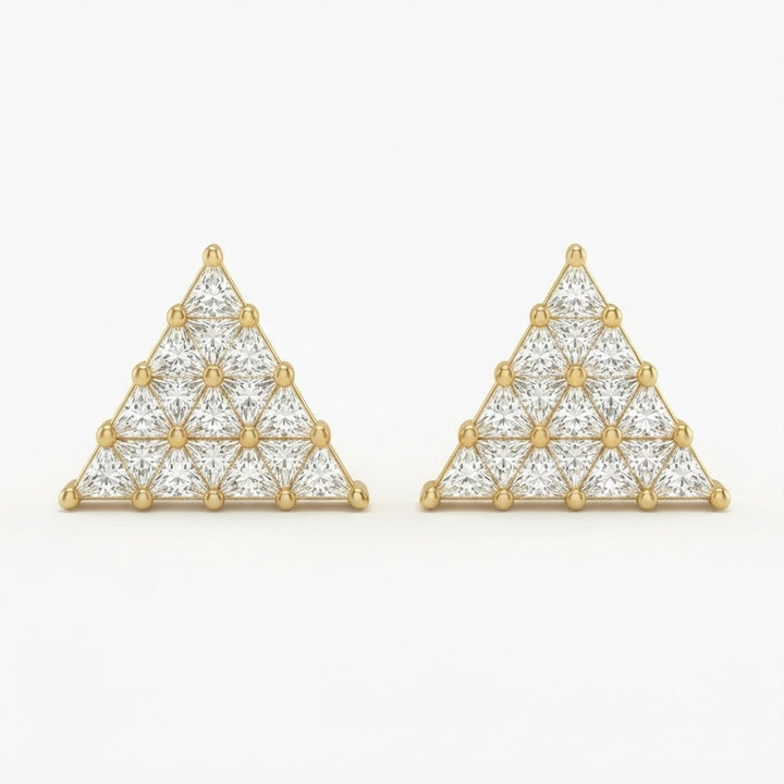 Triangle Shape Moissanite Diamond Trinus Stud Earrings
