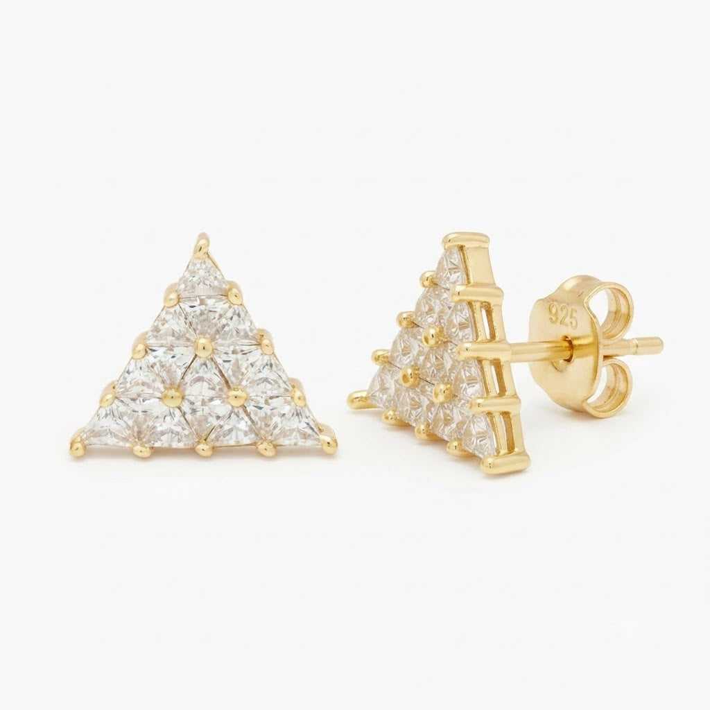 Triangle Shape Moissanite Diamond Trinus Stud Earrings