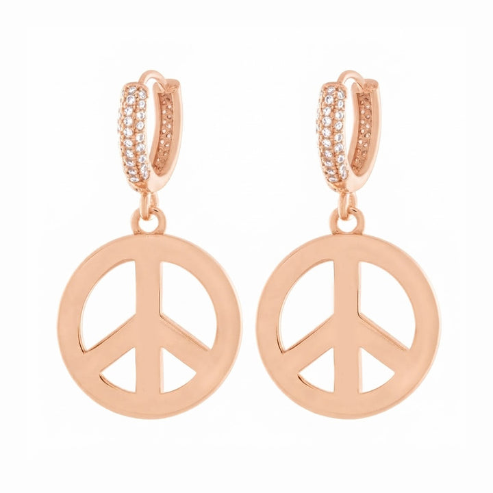 Peace and Love Moissanite Diamond Hoop Earrings