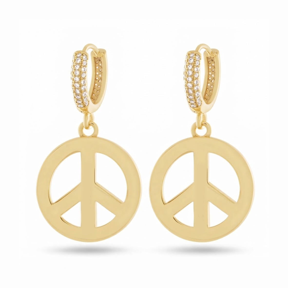 Peace and Love Moissanite Diamond Hoop Earrings