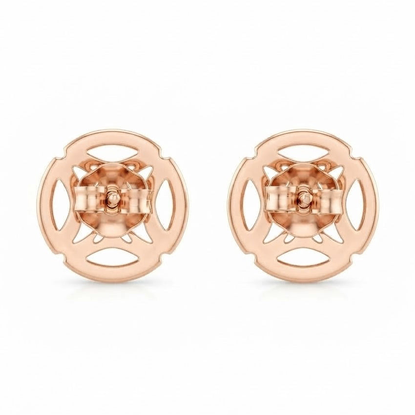 Floral Marquise Shape Moissanite Diamond Stud Earrings