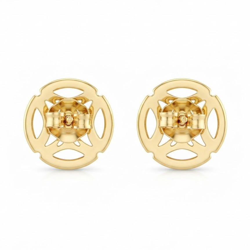 Floral Marquise Shape Moissanite Diamond Stud Earrings