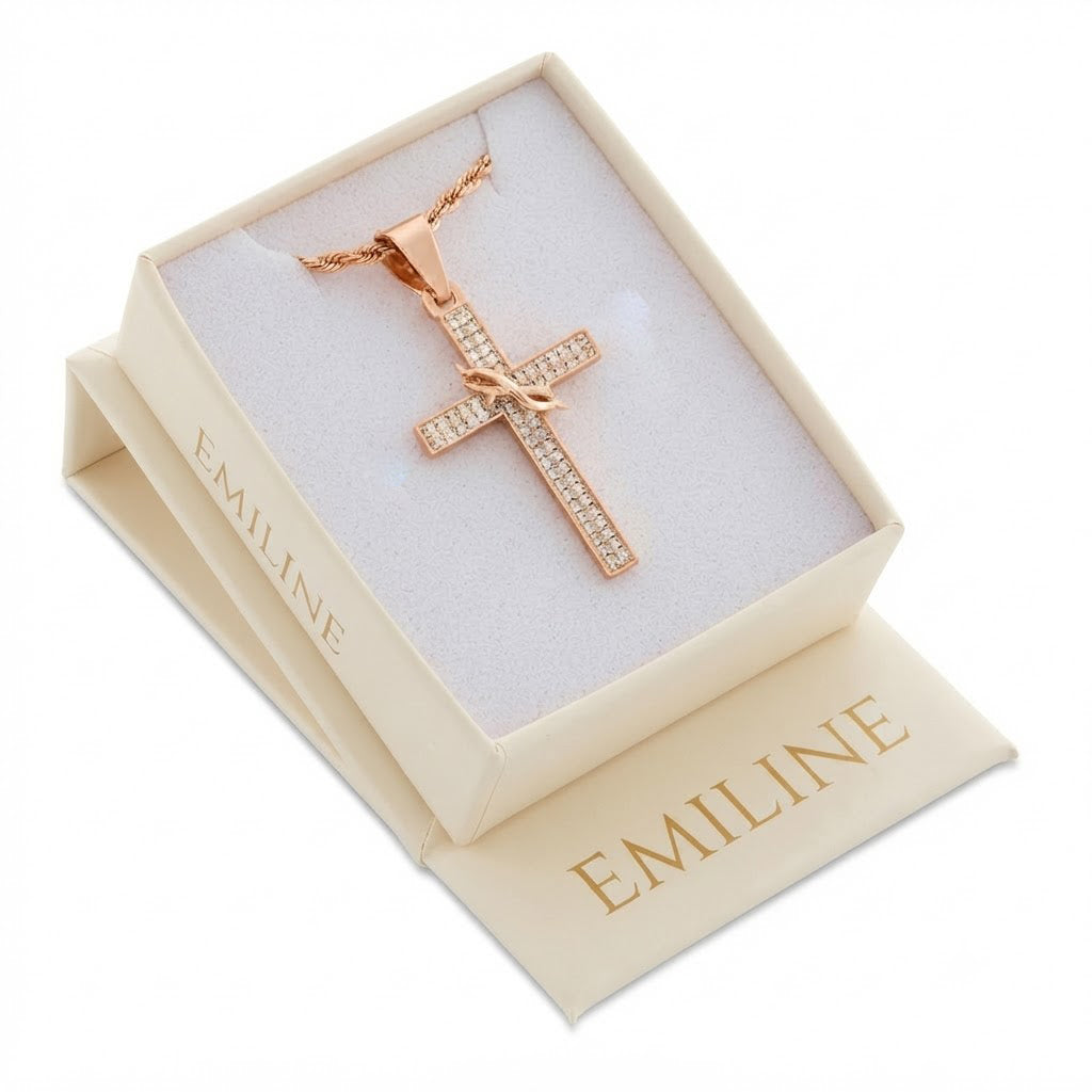 Cross Moissanite Pendant Necklace