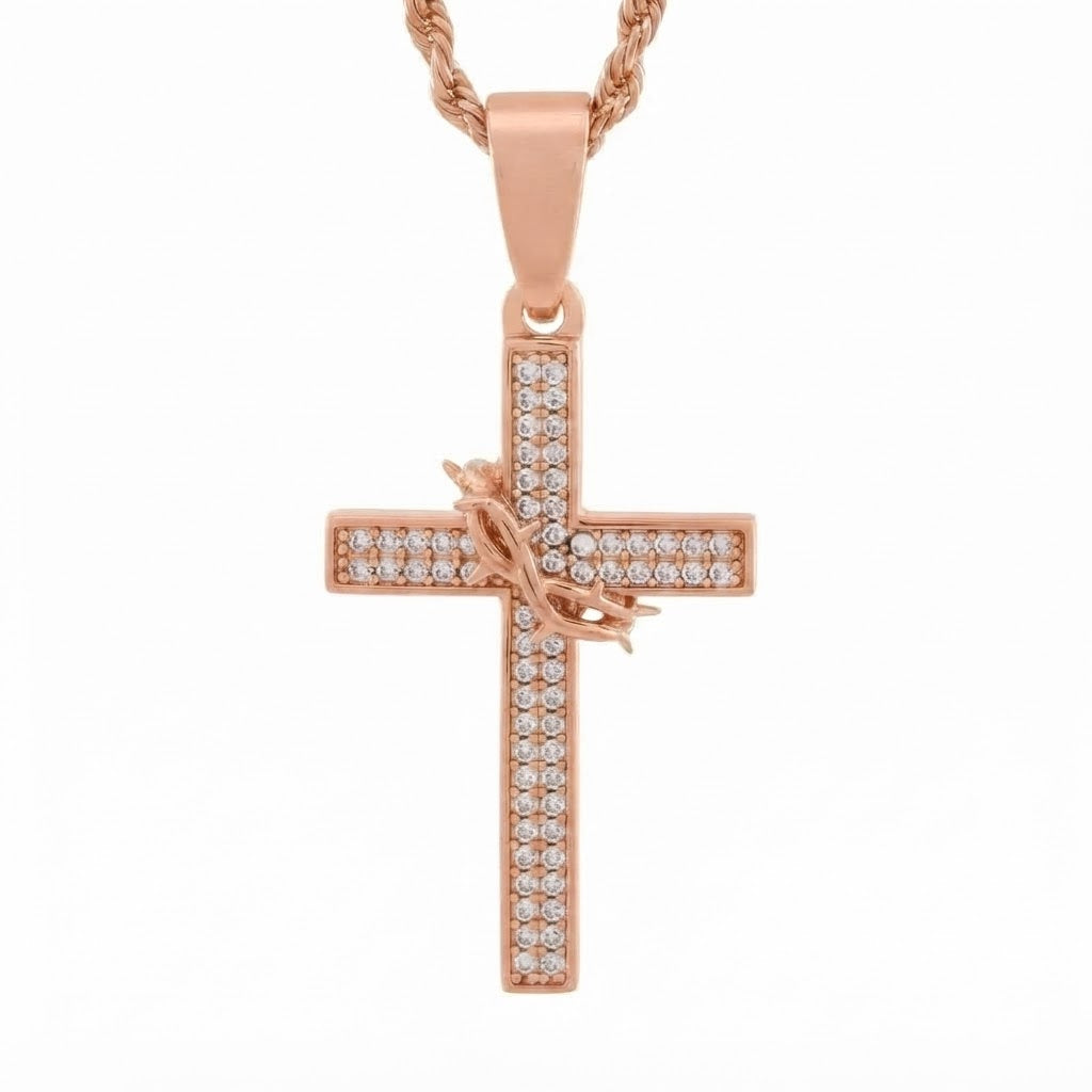 Cross Moissanite Pendant Necklace