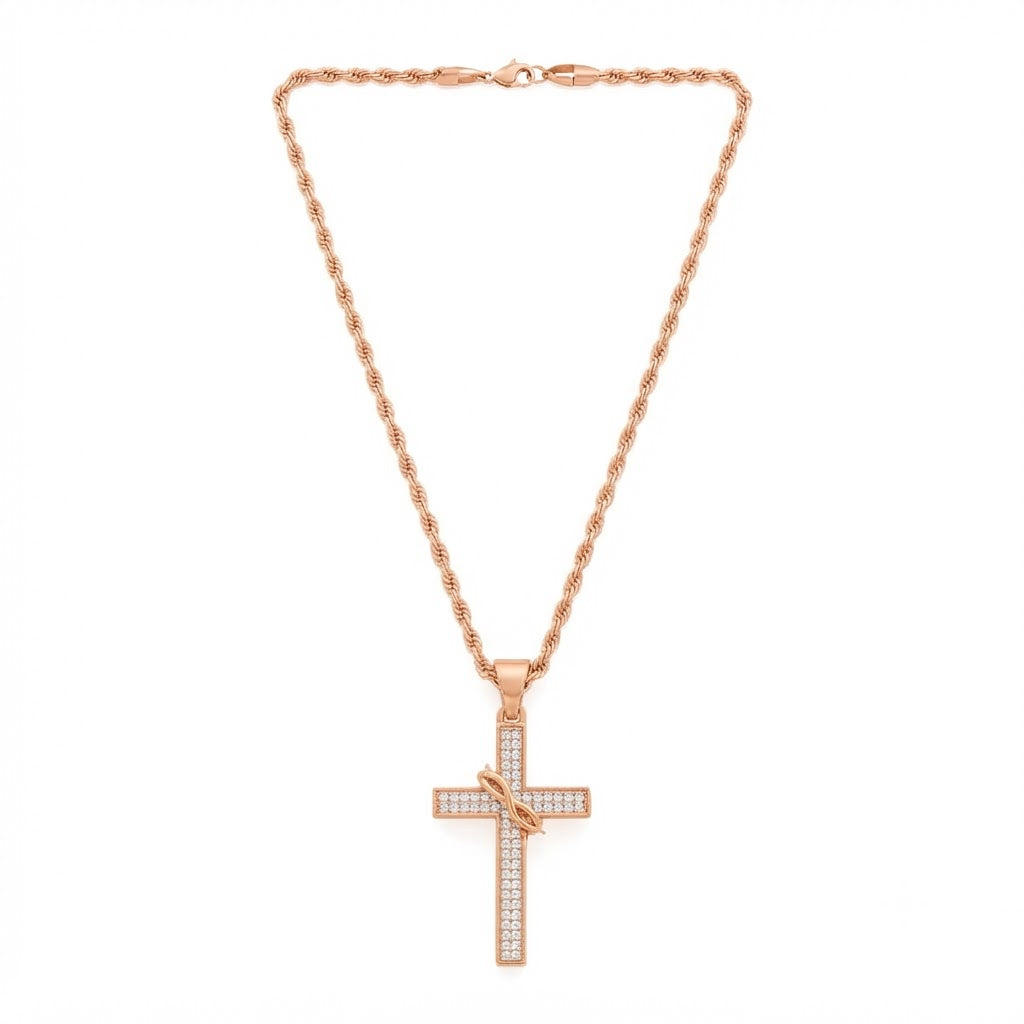 Cross Moissanite Pendant Necklace