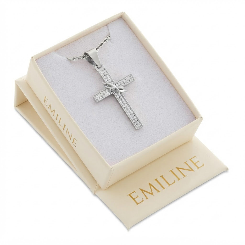 Cross Moissanite Pendant Necklace