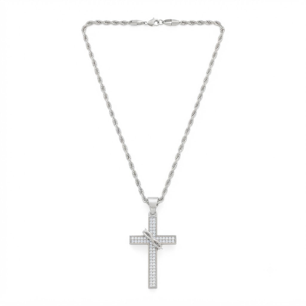Cross Moissanite Pendant Necklace