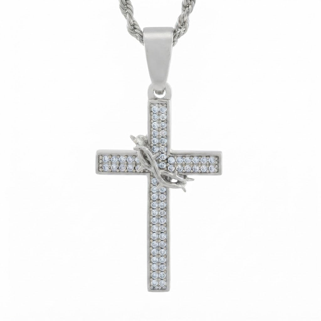 Cross Moissanite Pendant Necklace