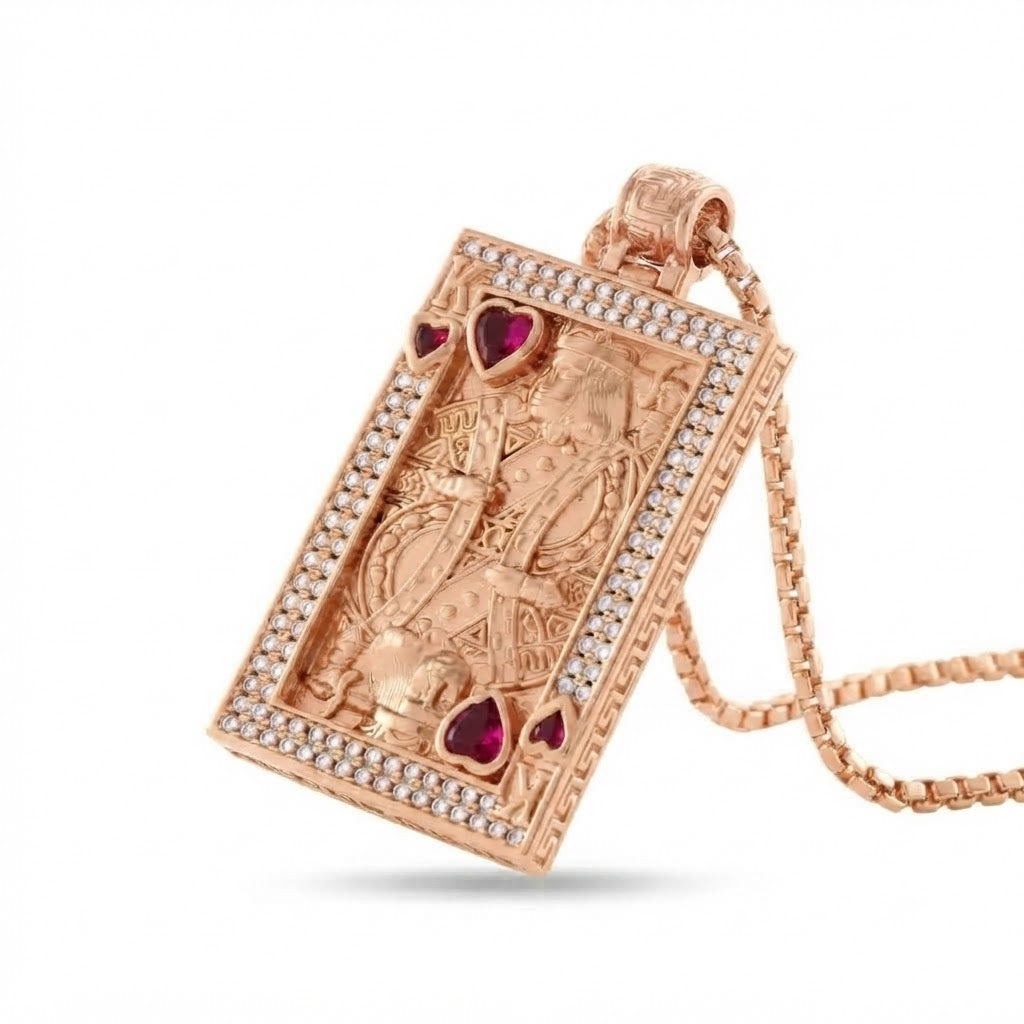 King of Hearts Playing Card Pendant