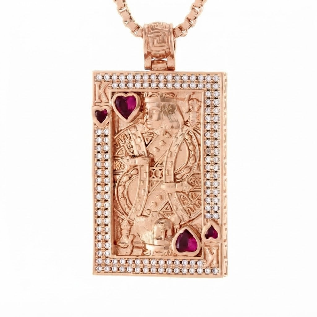 King of Hearts Playing Card Pendant