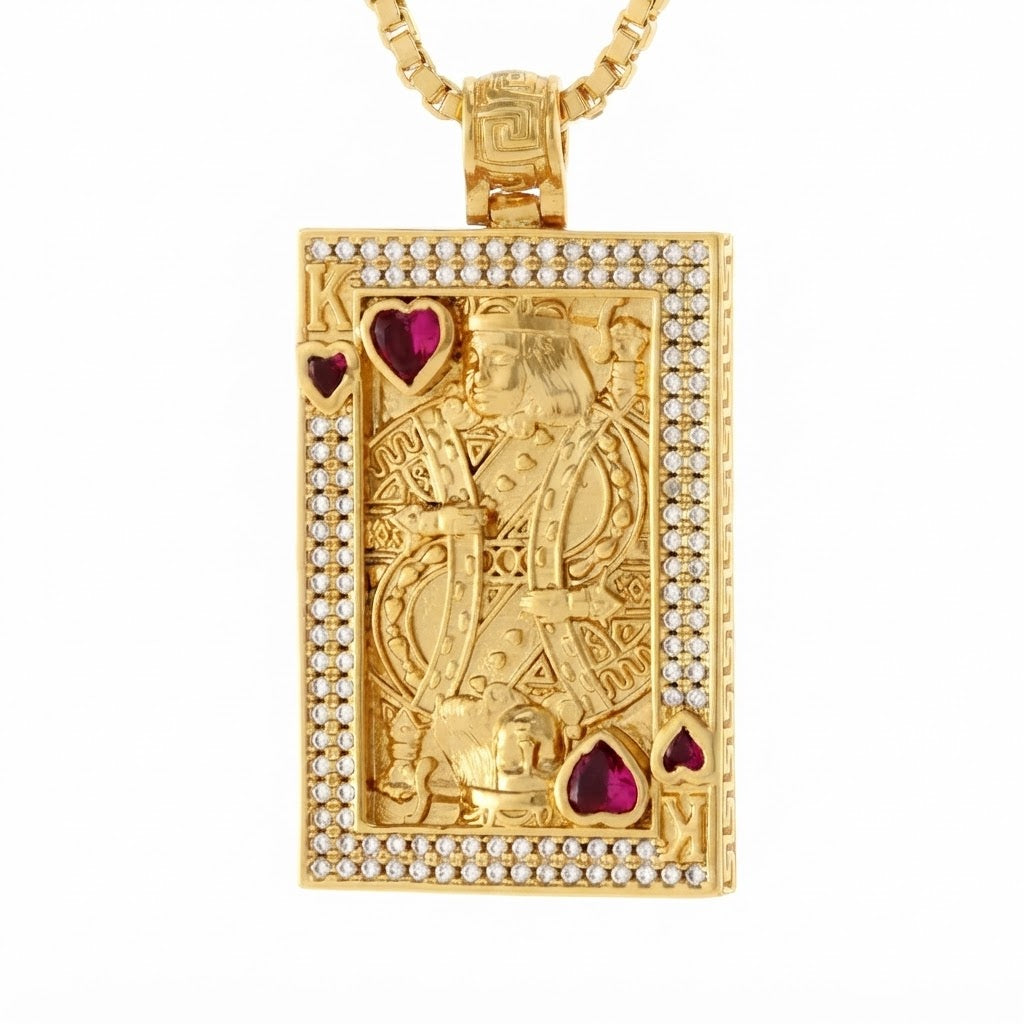 King of Hearts Playing Card Pendant