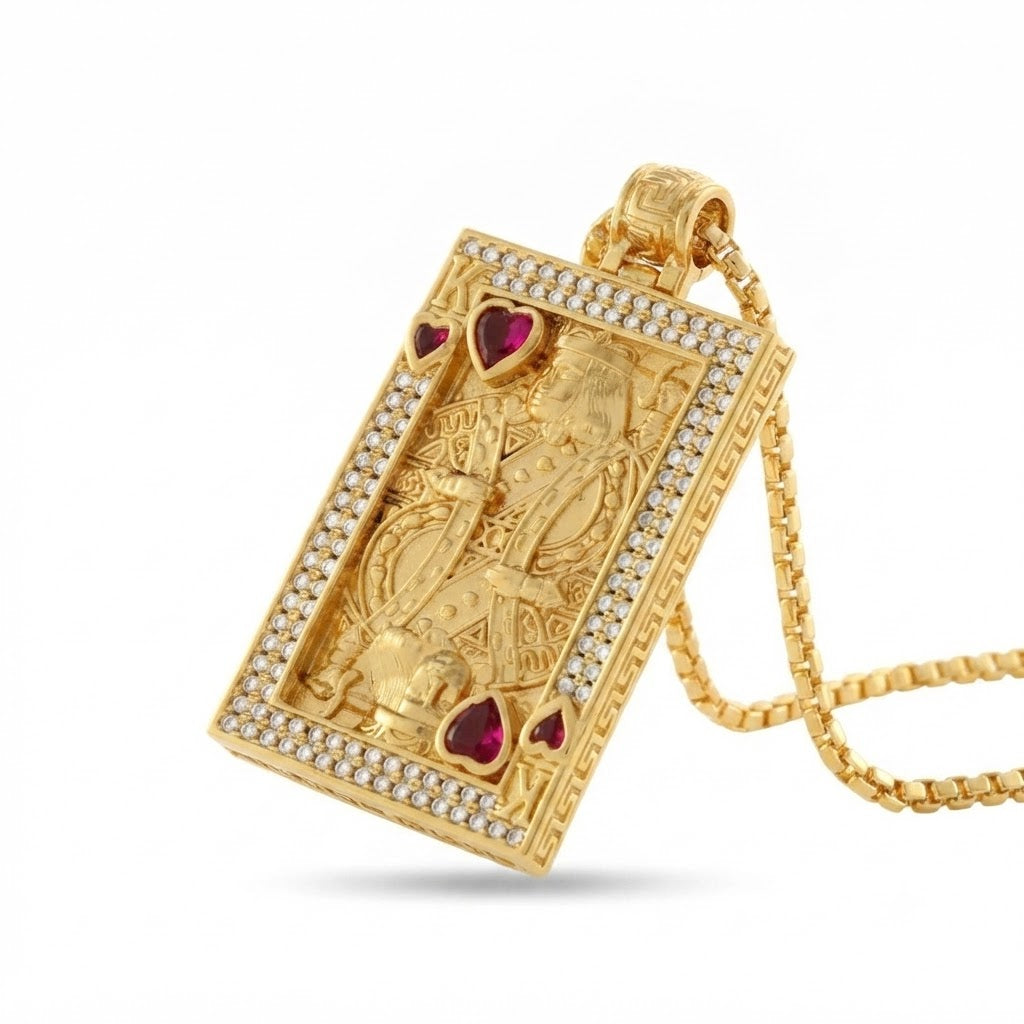 King of Hearts Playing Card Pendant