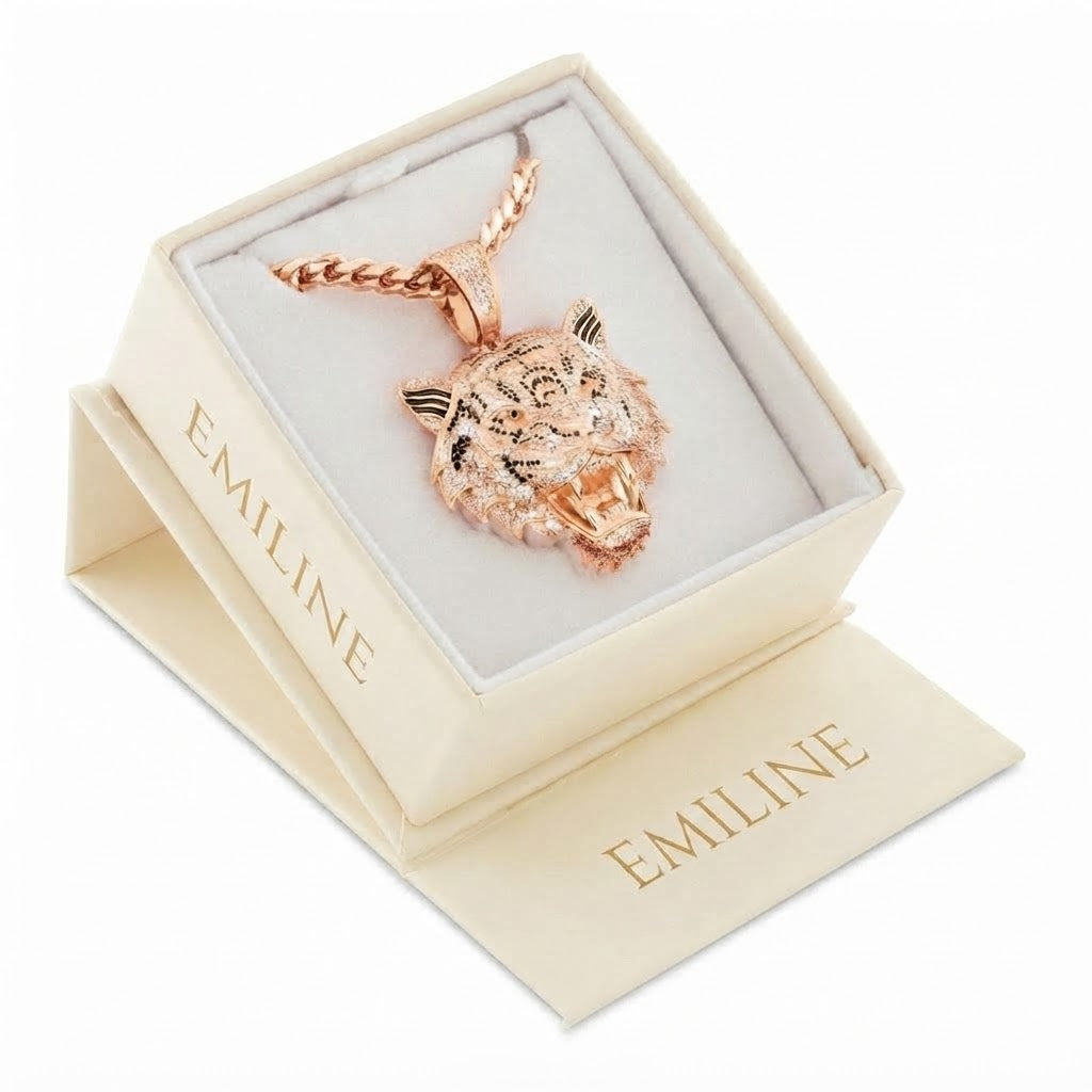 Iced Out Tiger Head Pendant