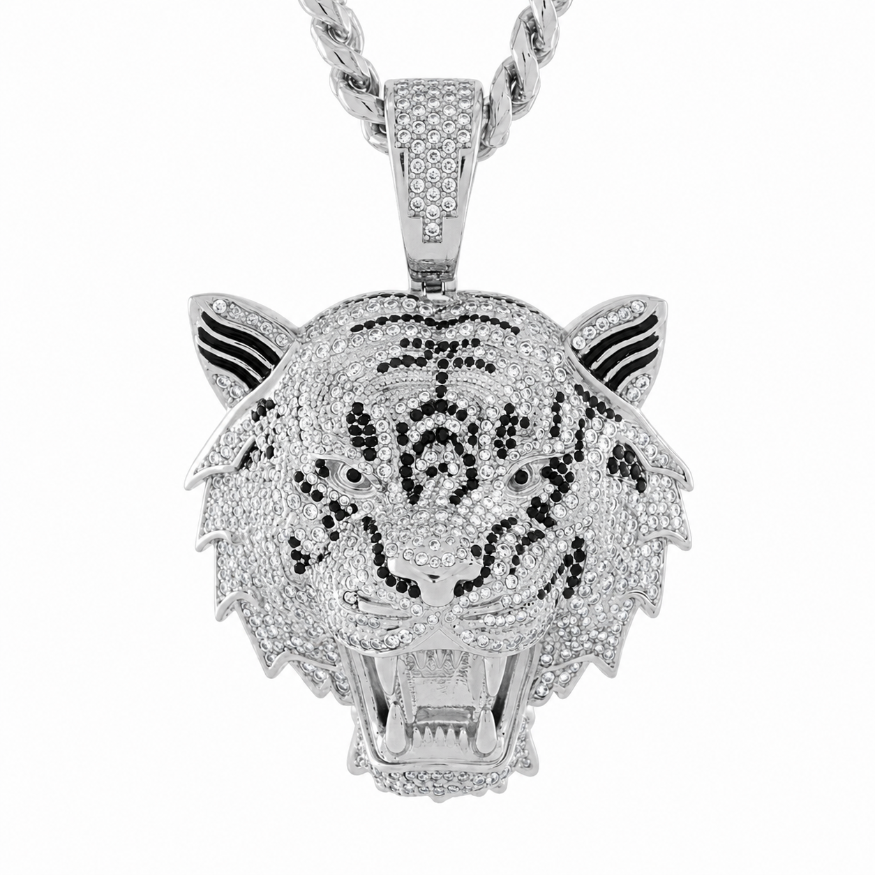 Iced Out Tiger Head Pendant