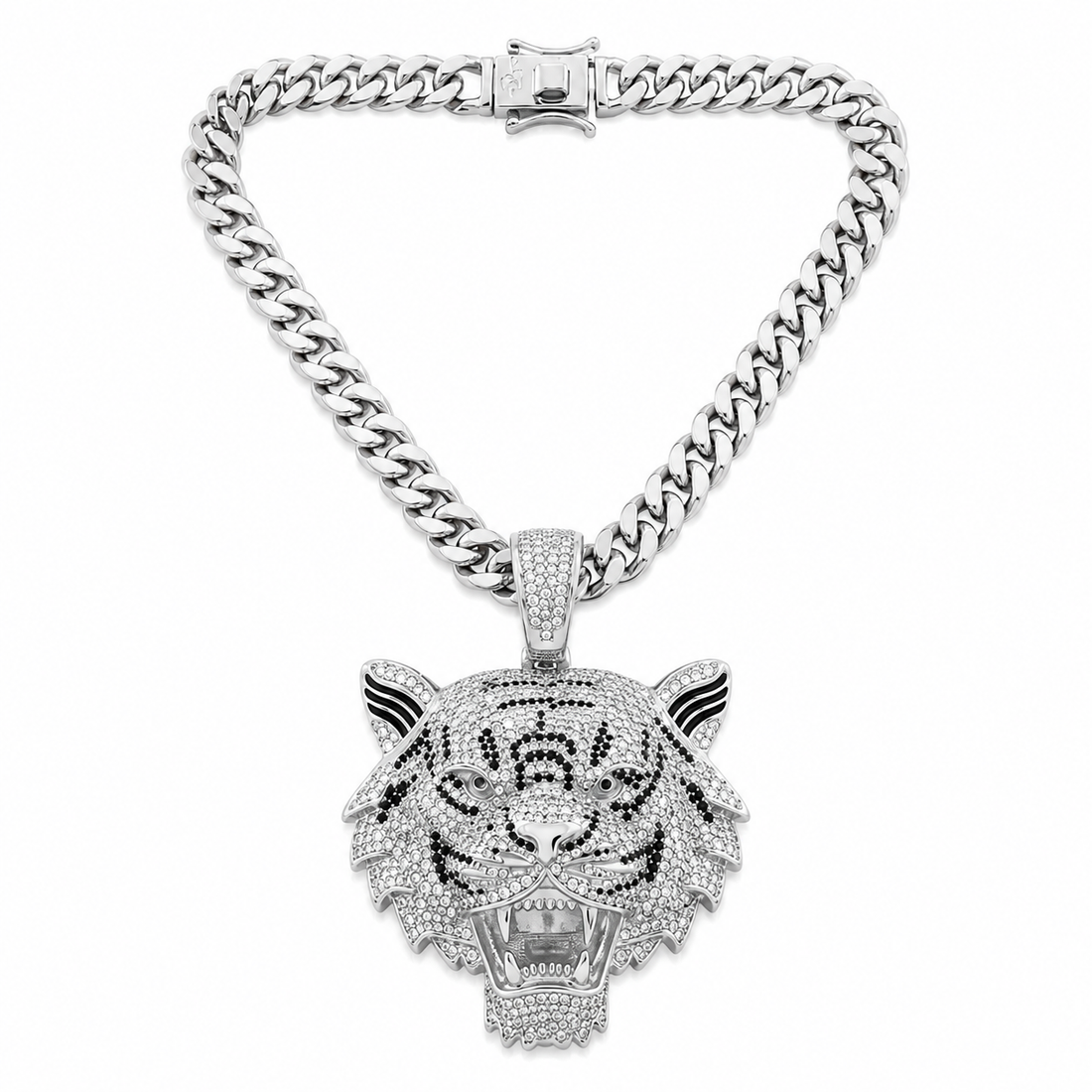 Iced Out Tiger Head Pendant