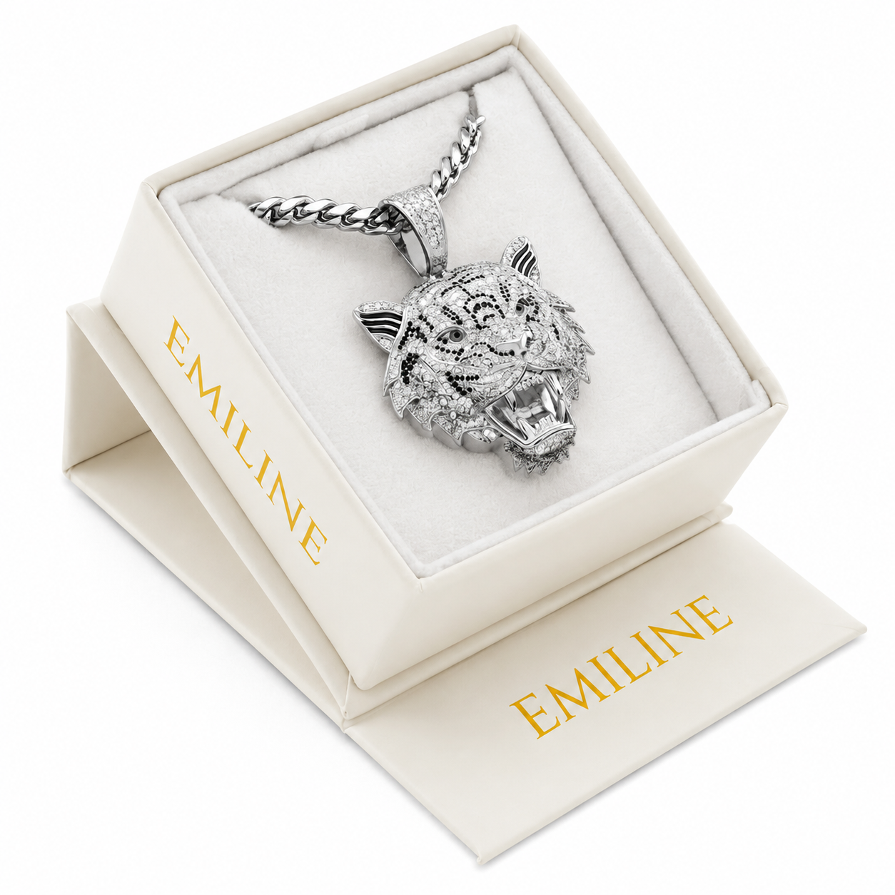 Iced Out Tiger Head Pendant