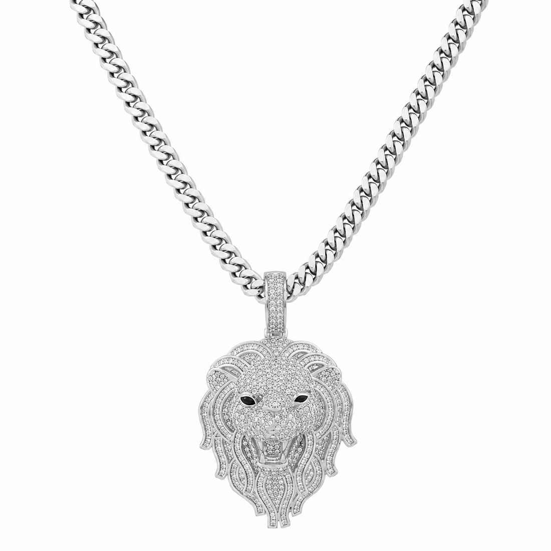 Lion Head Iced Out Diamond Pendant