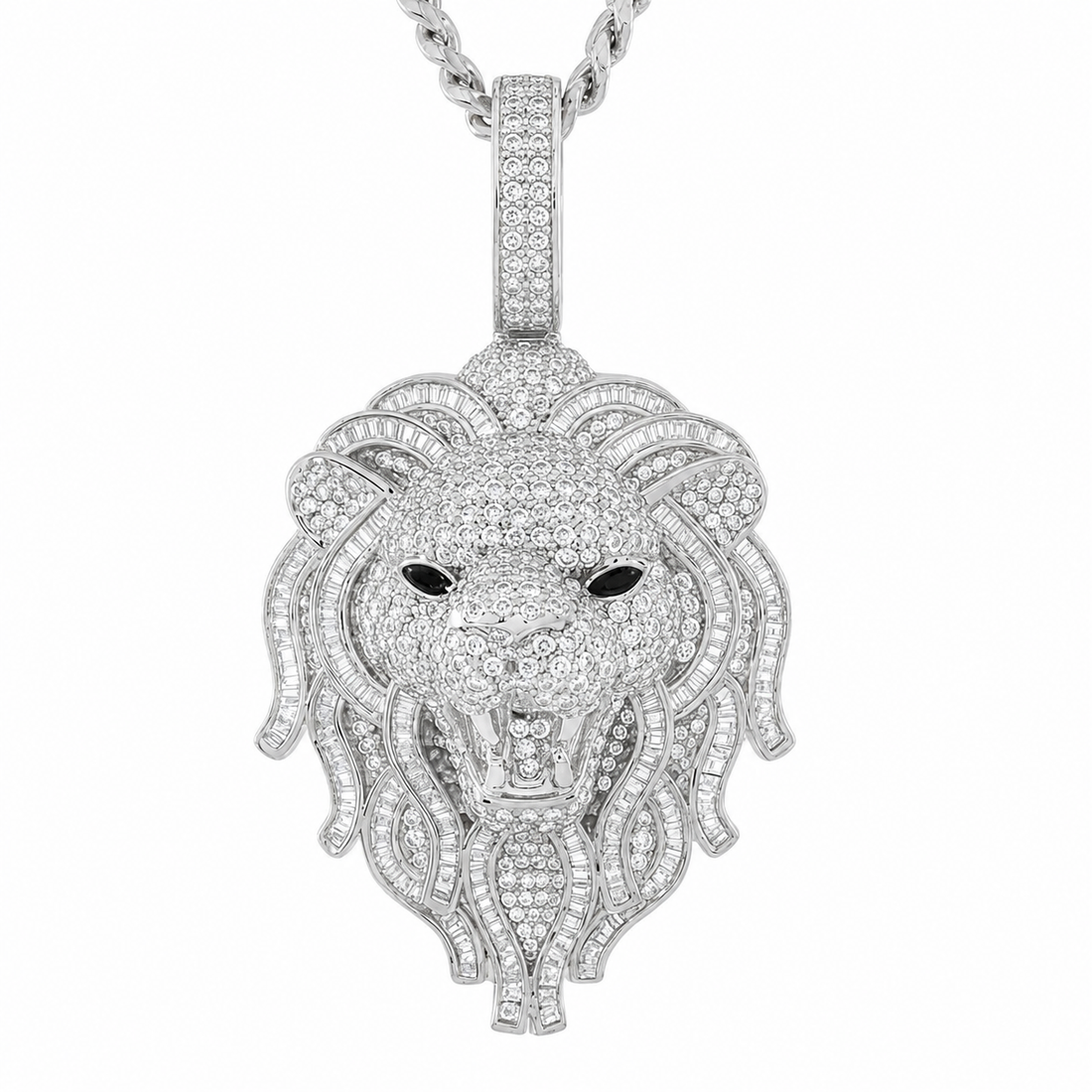 Lion Head Iced Out Diamond Pendant