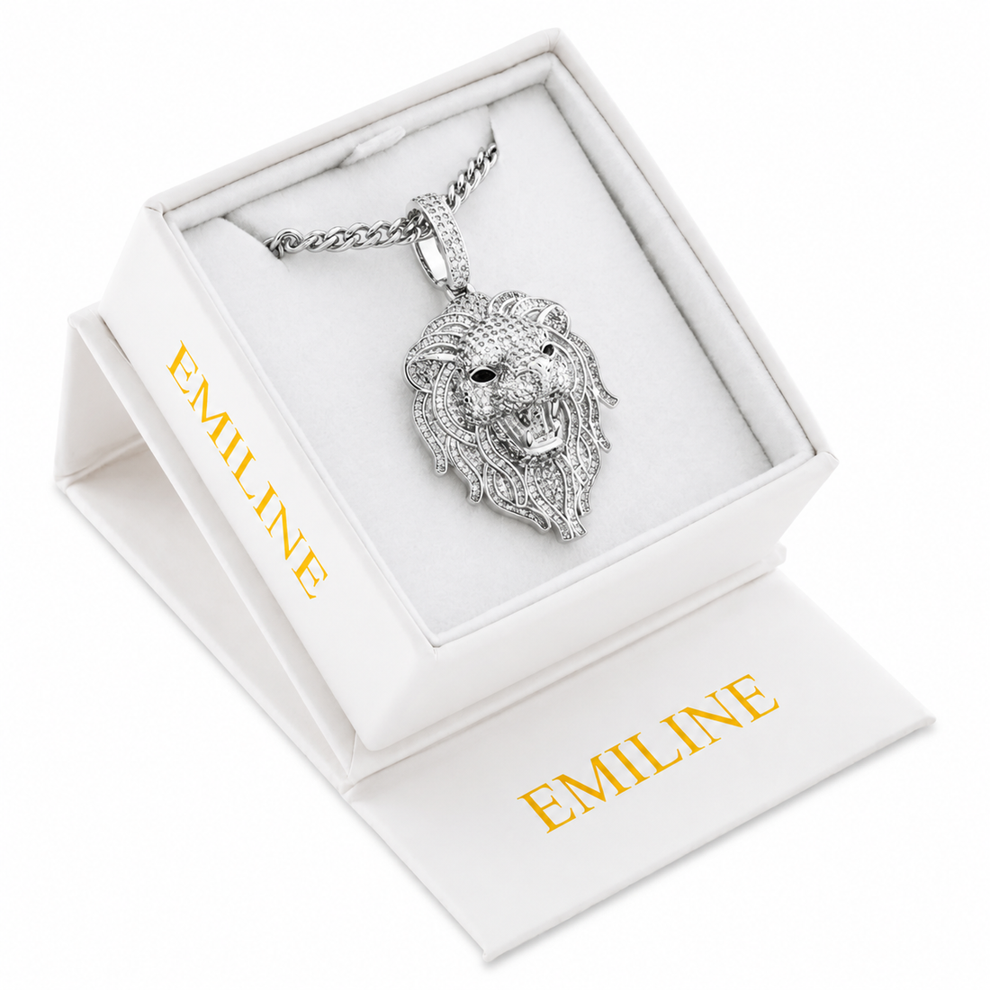 Lion Head Iced Out Diamond Pendant