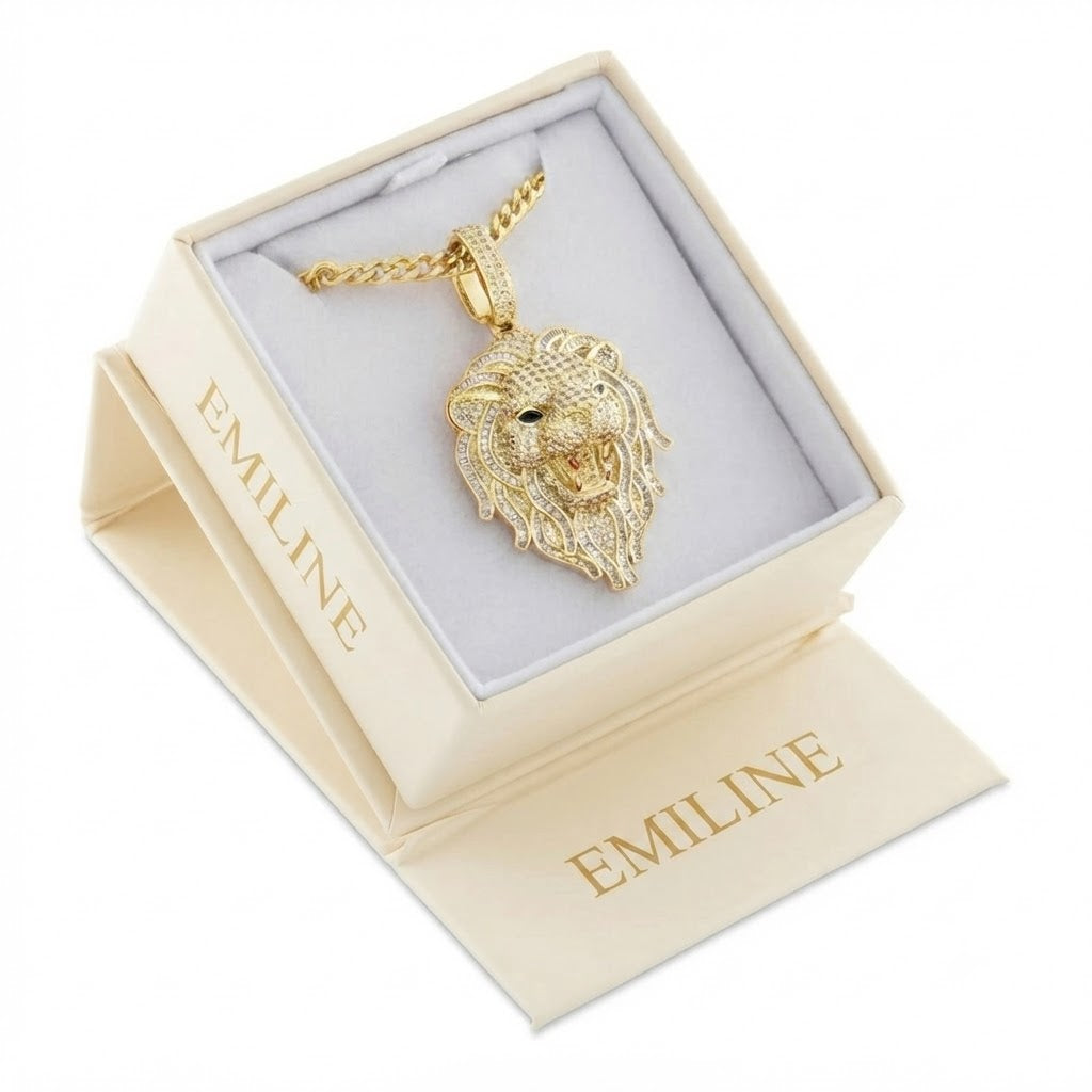 Lion Head Iced Out Diamond Pendant