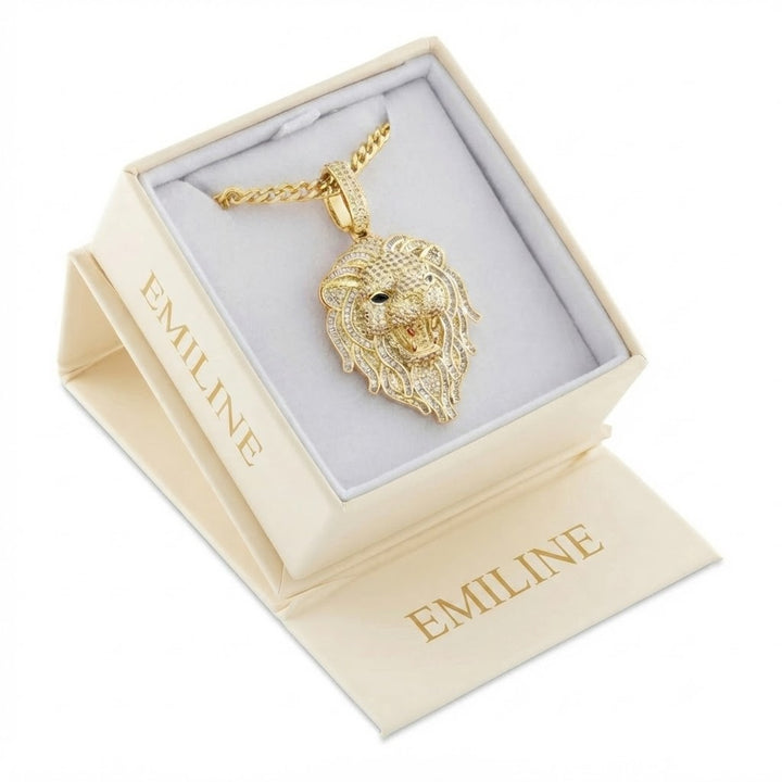 Lion Head Iced Out Diamond Pendant