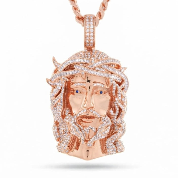 Iced Out Jesus Face Pendant