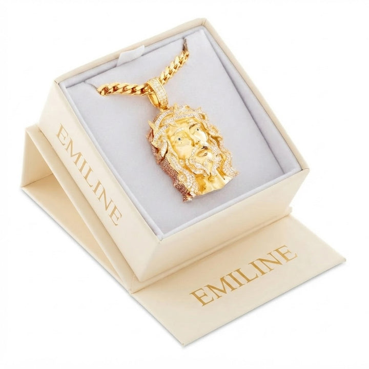Iced Out Jesus Face Pendant