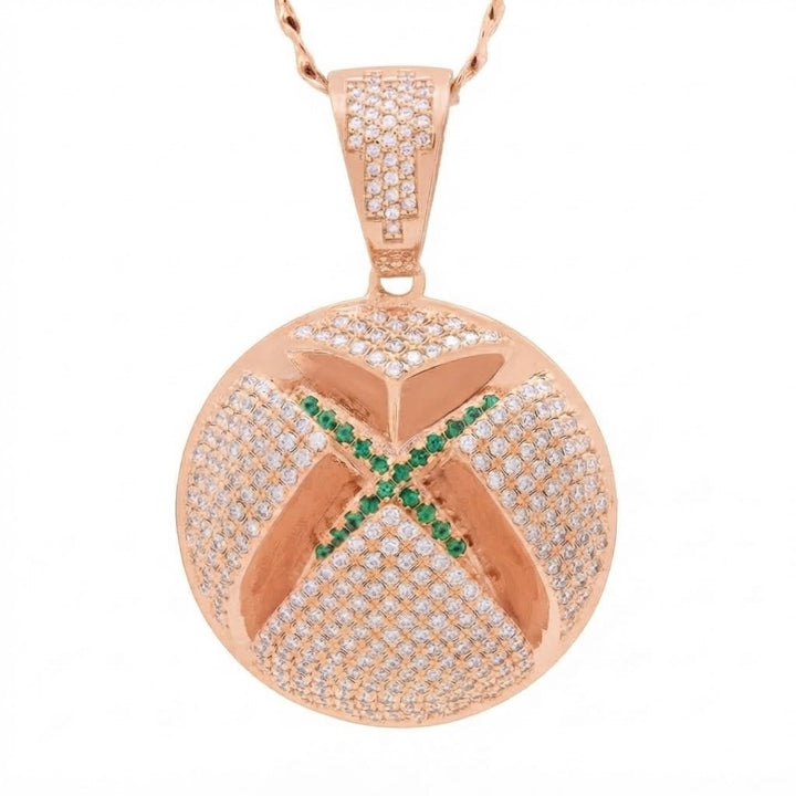 Emerald Cross Circle Pendant