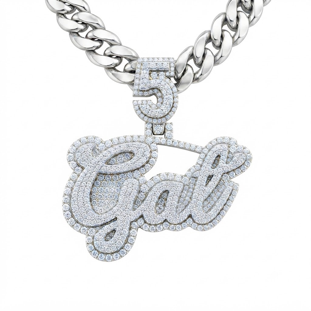 Moissanite Diamond Custom Name Pendant