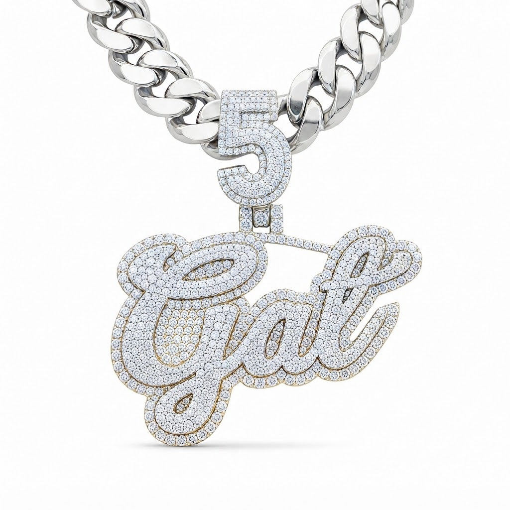 Moissanite Diamond Custom Name Pendant