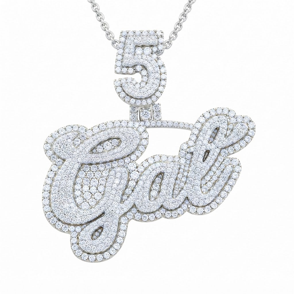 Moissanite Diamond Custom Name Pendant