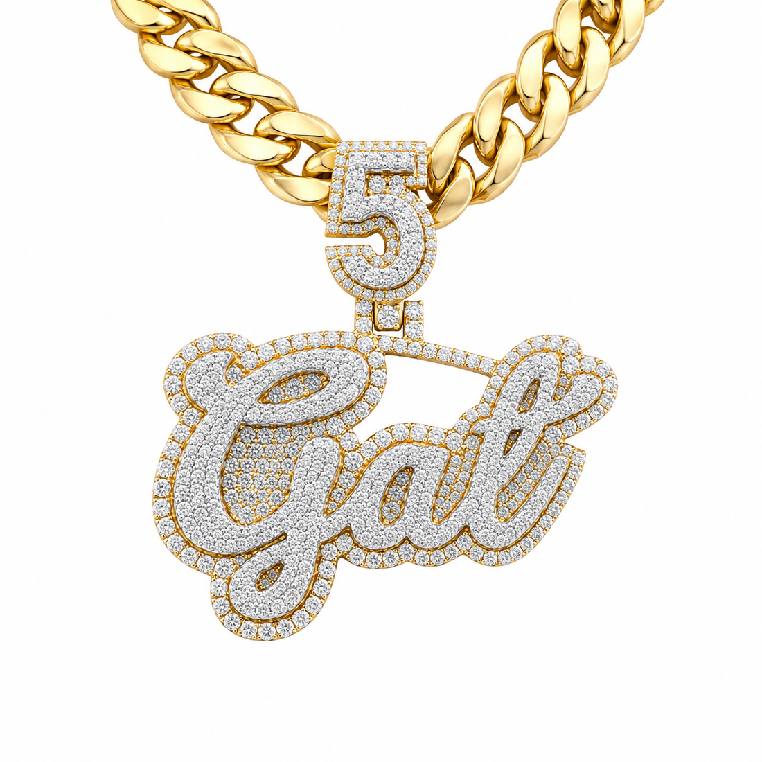 Moissanite Diamond Custom Name Pendant