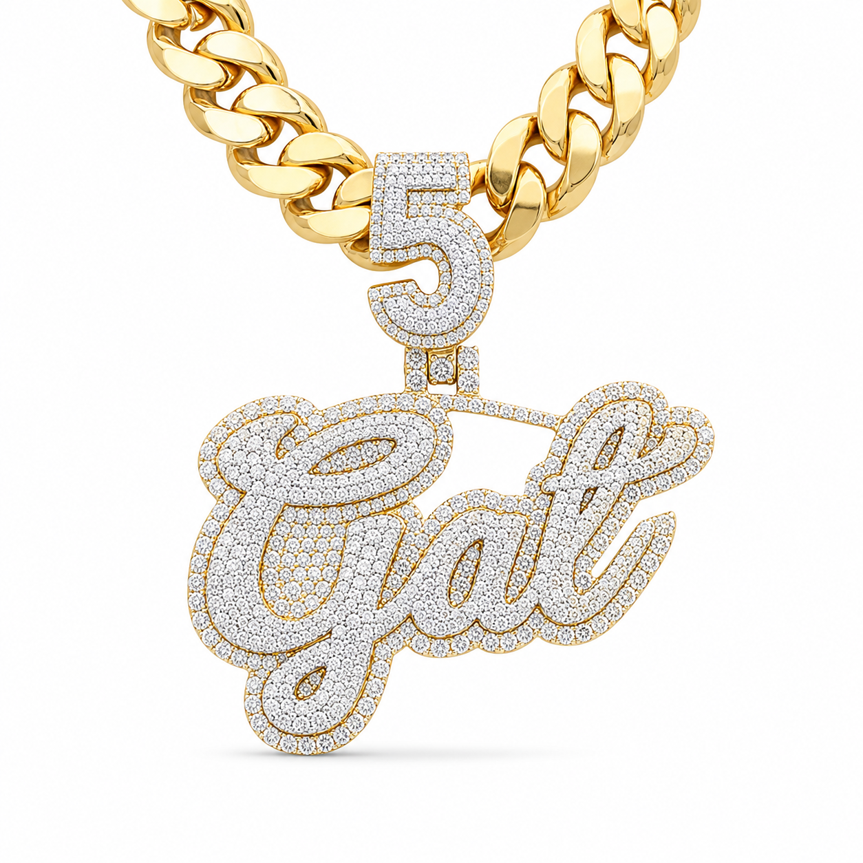 Moissanite Diamond Custom Name Pendant