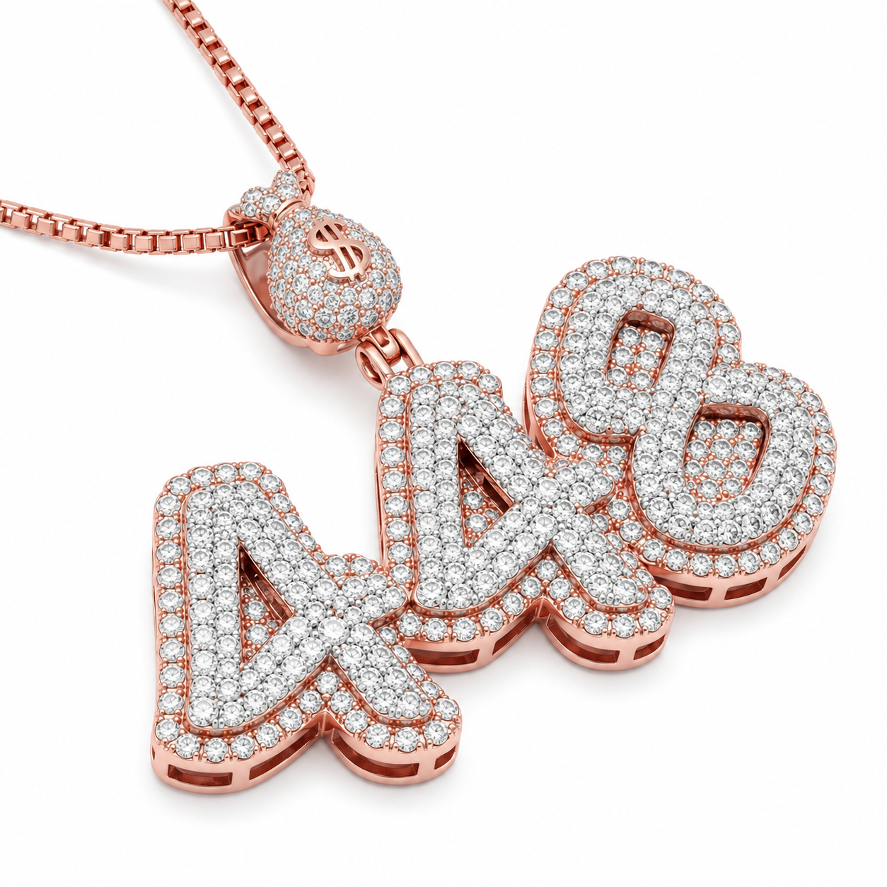 Crown Money Bag Dollar Sign Custom Pendant