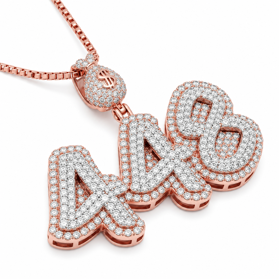 Crown Money Bag Dollar Sign Custom Pendant