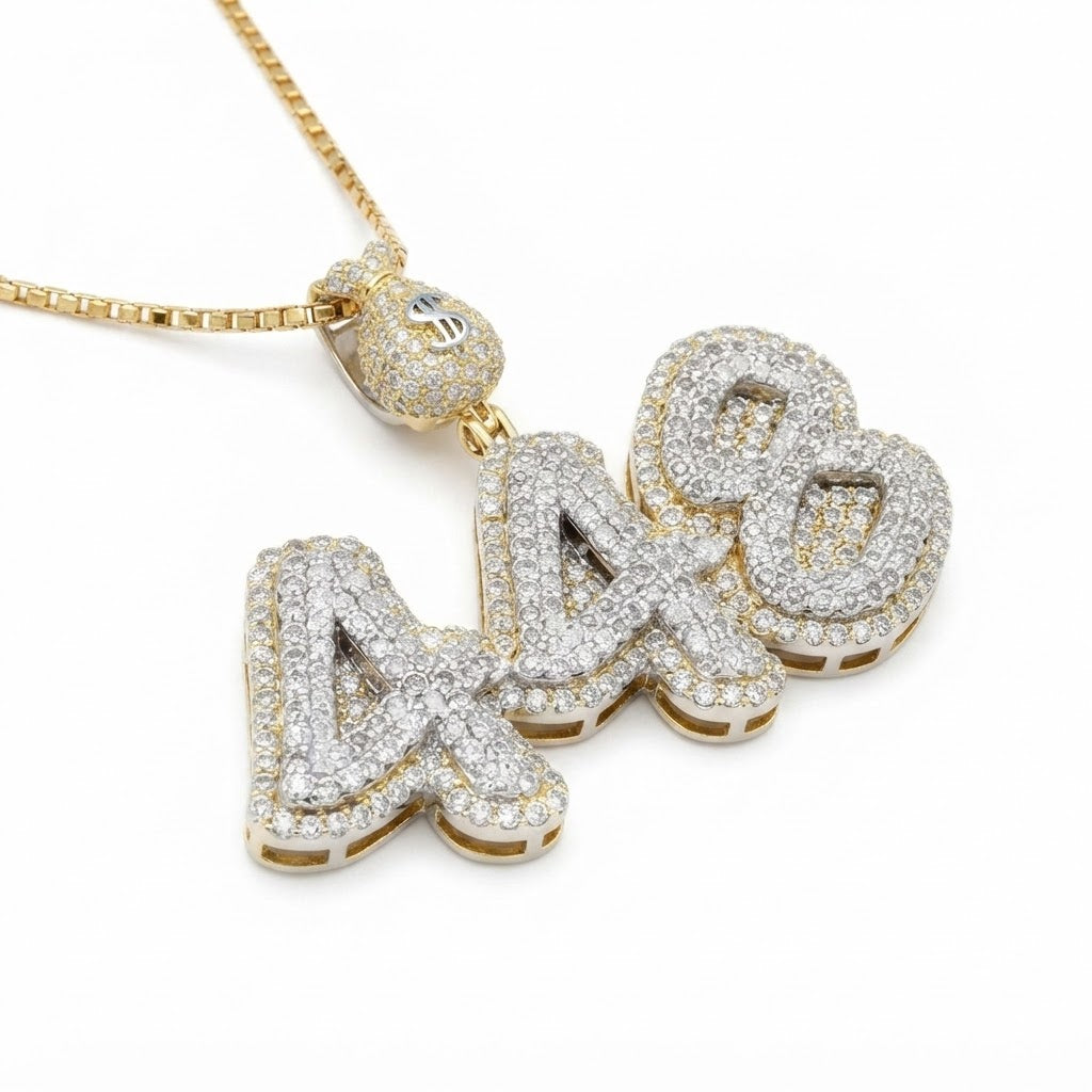 Crown Money Bag Dollar Sign Custom Pendant