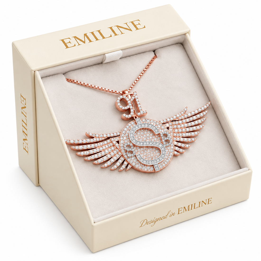 Winged Dollar Sign S Diamond Pendant