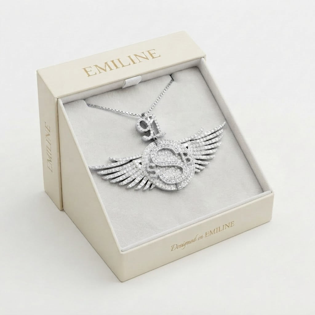 Winged Dollar Sign S Diamond Pendant