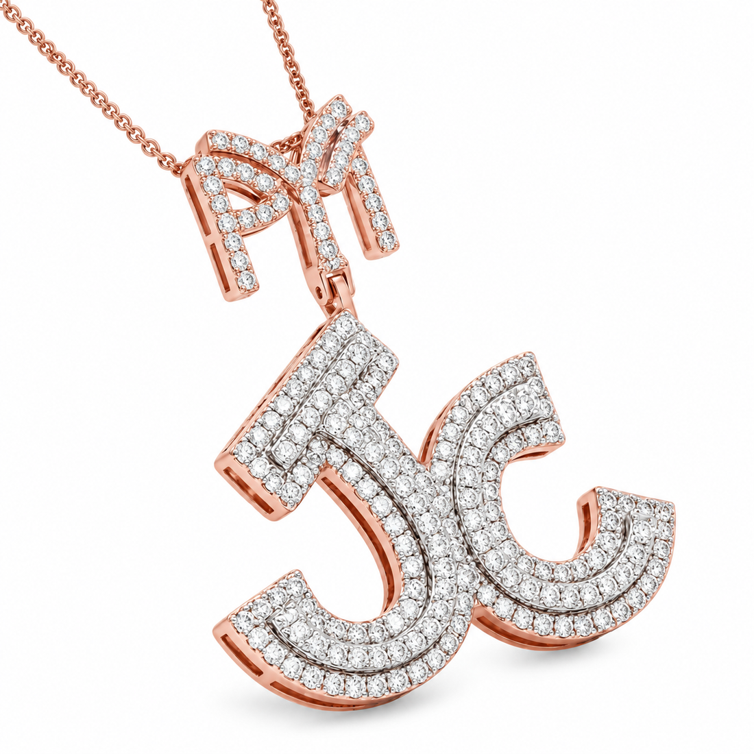Moissanite Diamond Custom Letter Pendant