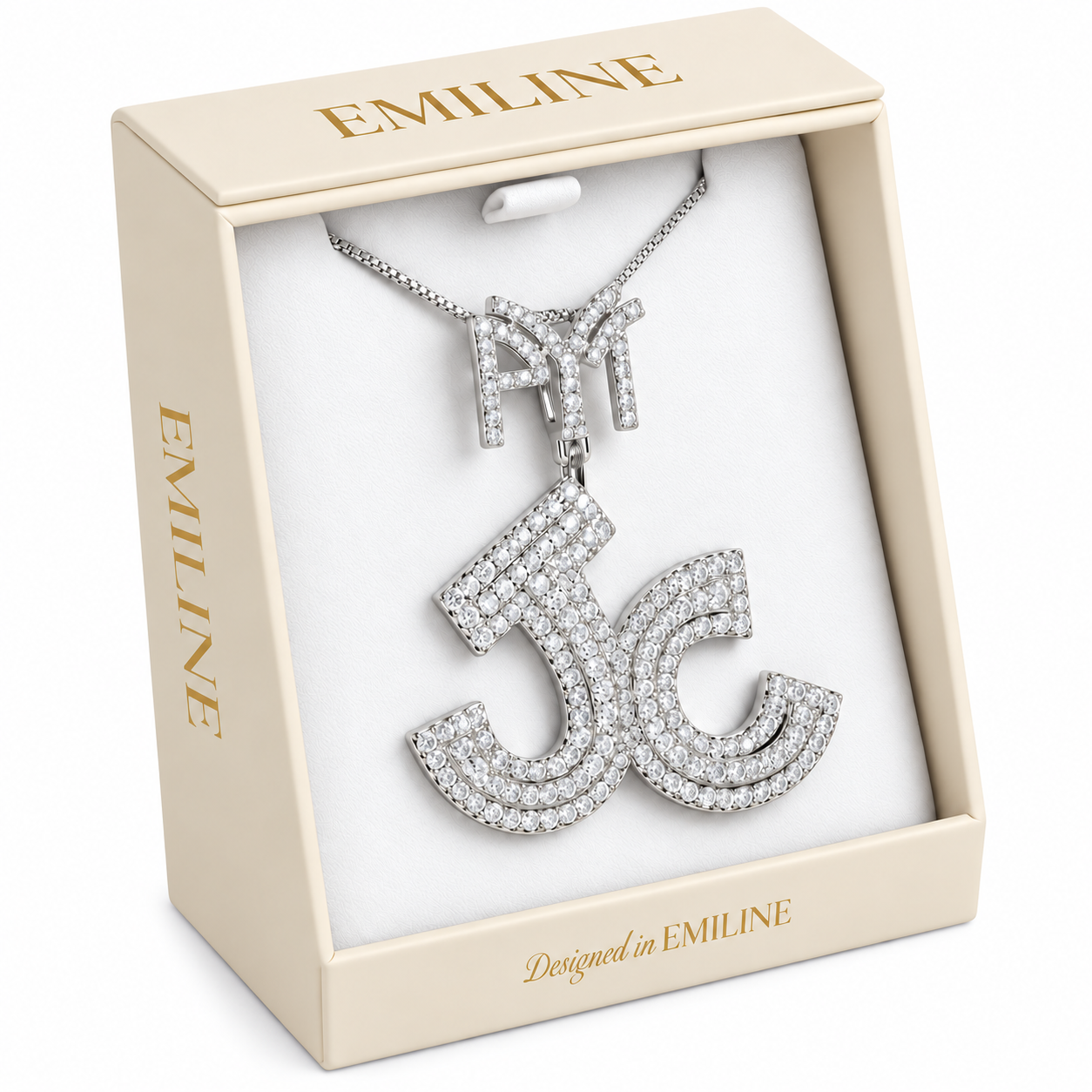Moissanite Diamond Custom Letter Pendant
